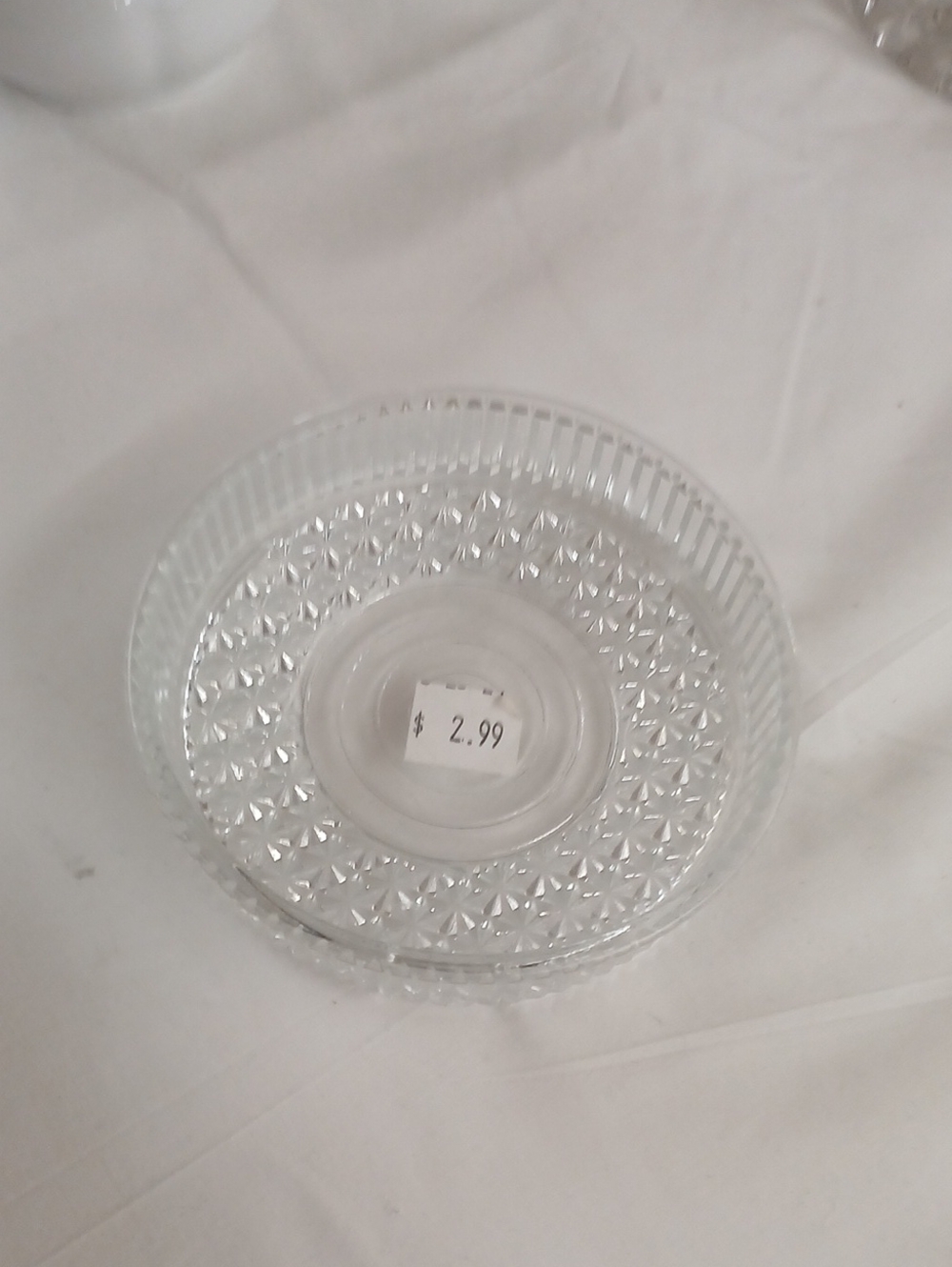 Clear Glass Serving Bowl - Classic Pressed Glass